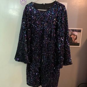 SHEIN black sequence dress